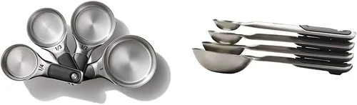 Miniatura 3 de OXO Good Grips - Vasos medidores de acero inoxidable con broches magnéticos (4 unidades)