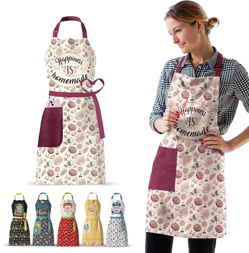 Miniatura 10 de Waterproof Apron for Adults – Adjustable Fit with Deep Pockets, Stylish Cooking & Baking Apron for Women & Men
