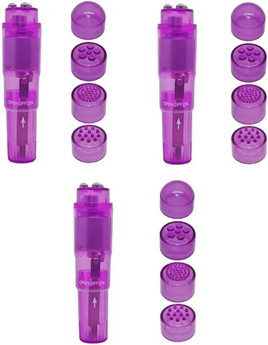 Miniatura 5 de Pequeño mini masajeador portátil para cara corporal, cuello, cabeza, masaje de espalda con 4 cabezas (1 unidad, azul)