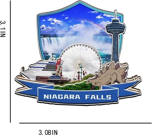 Miniatura 3 de Imán de nevera con imán de las cataratas del Niágara de Canadá, monumentos de madera 3D, recuerdos coleccionables de viaje, decoración hecha a mano