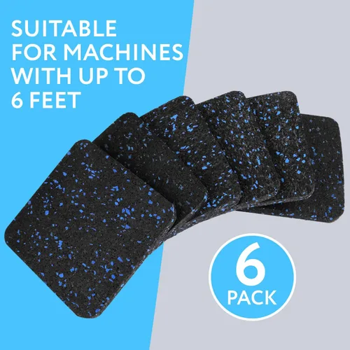 Miniatura 4 de Impresa Protectores de suelo de goma para almohadilla de caminar y almohadilla de cinta de correr, 4 x 4 x 0.5 pulgadas, paquete de 6, alfombrillas