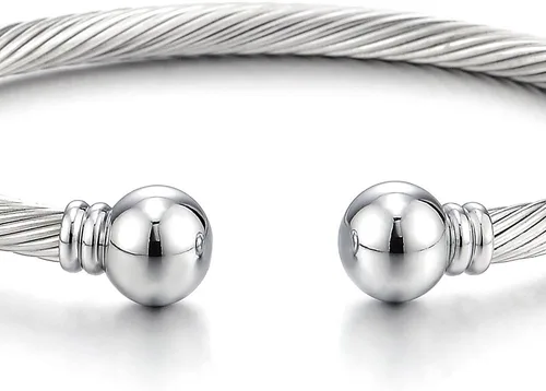 Miniatura 2 de Pulsera de acero inoxidable trenzada COOLSTEELANDBEYOND elástica ajustable para hombre y mujer