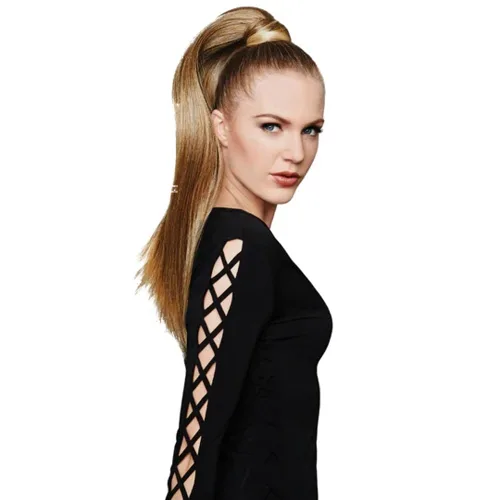 Miniatura 4 de Cola de caballo recta de 25 pulgadas, color negro R1 - HairDo Hairpiece Wrap Around Pony Tru2Life resistente al calor, ondulado, rizado, sintético