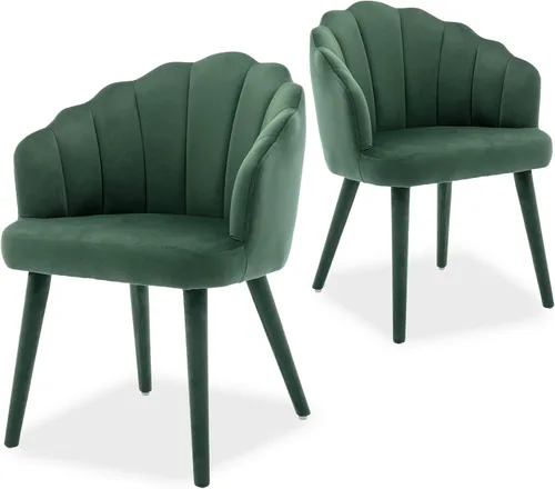 Miniatura 19 de chairus Juego de 2 sillas de comedor de terciopelo, modernas tapizadas de mediados de siglo, cómodos sillones decorativos para dormitorio, cocina