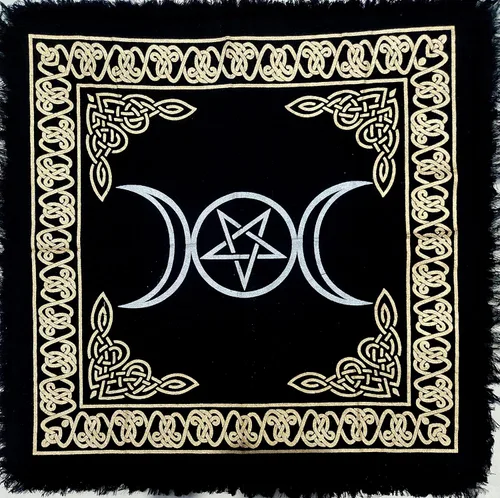 Miniatura 23 de CRAFT KALA Tela de altar planetas espirituales, estrellas rituales y galaxia, hermoso sistema solar, sistema solar, oro y plata, 24 x 24 pulgadas