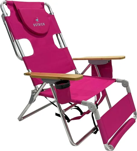 Miniatura 15 de Ostrich 3N1 Silla reclinable ligera para césped, playa, reclinable con reposapiés, Muebles de exterior para patio, balcón, patio trasero o porche