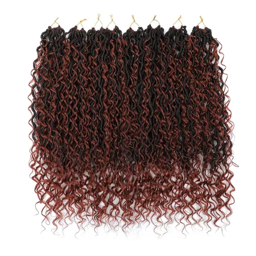 Miniatura 54 de 6 paquetes de cabello sintético rizado de Locs Crochet de 22 pulgadas, cabello de ganchillo estilo diosa, trenzas hippie sintéticas, extensiones