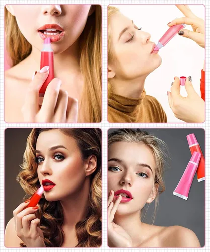 Miniatura 3 de 8 piezas de tubos vacíos para brillo labial - 0.3 fl oz tubos transparentes para bálsamo labial con jeringas de 0.2 fl oz - Tubos exprimibles