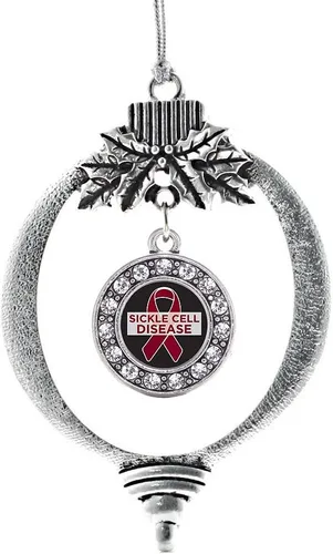 Miniatura 246 de Inspired Silver - Twin One - Adorno festivo de Navidad de plata - Adorno festivo de árbol de Navidad con dije de círculo y circonita cúbica