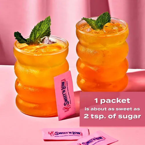 Miniatura 4 de Sweet'N Low Paquetes de edulcorantes cero calorías, caja de 100 unidades, paquete de 12, Kosher y sin gluten, bajo índice glucémico, paquetes