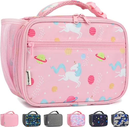 Miniatura 30 de GYEUKHAM Lonchera Aislada para la Escuela, Bolsas de Almuerzo Térmicas Reutilizables Duraderas Congelables para Niños Niñas Hombres Mujeres - azul