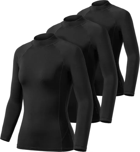 Miniatura 7 de ATHLIO Camisetas térmicas de manga larga para mujer, camisas de tortuga simulada, capa base de compresión con forro polar