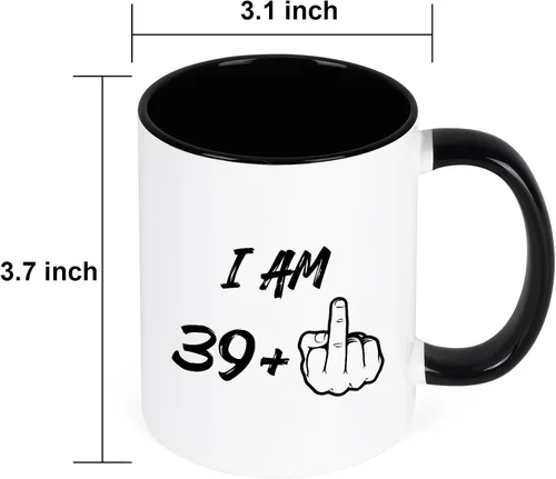 Miniatura 7 de YHRJWN - Regalos de cumpleaños número 40 para mujeres y hombres, taza de café I Am 39 Plus, regalos divertidos de cumpleaños para amigos, compañeras