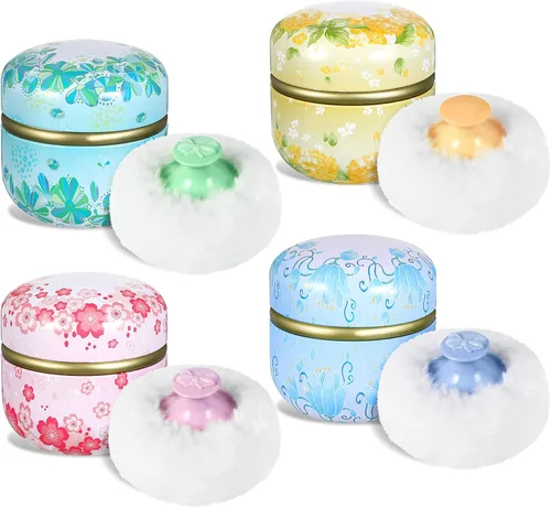 Zopeal Kit de soplo de polvo para polvo, contenedor de cosméticos para el cuerpo, contenedor suave para bebés y mujeres, viaje a casa, caja de