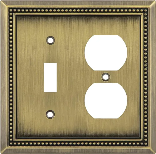 Miniatura 99 de Henne Bery Sunken Pearls - Placa de pared decorativa resistente para interruptor, cubierta para tomacorrientes (doble dúplex, níquel satinado)