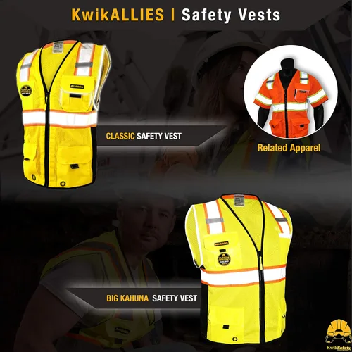 Miniatura 8 de KwikSafety - Charlotte, NC - Men's & Women's Class 3 Safety Vest PPE Hi Vis Reflective ANSI OSHA Naranja 1 paquete