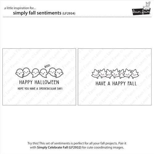 Miniatura 3 de Lawn Fawn LF2934 Simply Fall Sentiments 3X4 Juego de sellos transparentes