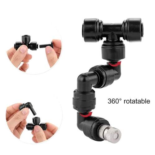 Miniatura 2 de CozyCabin Sistema de enfriamiento de niebla ajustable de 360°, boquillas de rociadores de agua, boquillas de rociado de acero inoxidable