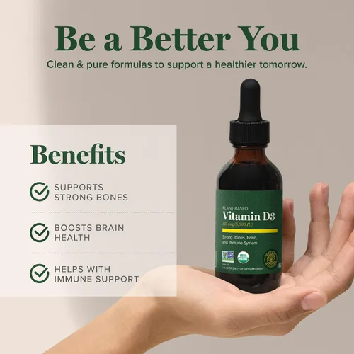 Miniatura 4 de Global Healing Center Suntrex - Vitamina líquida D3 5000 UI para hombres y mujeres, apta para veganos, sin OMG, apoya huesos, inmunidad