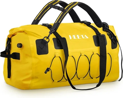 Miniatura 9 de HEETA Bolsa de lona impermeable para motocicleta, mochila seca para motocicleta, 60L/80L, extra grande, bolsas de viaje con correas y asas para Azul