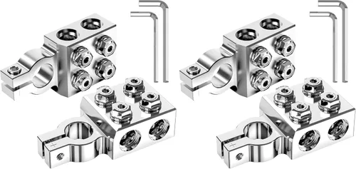Miniatura 10 de TOPDC Conector terminal de batería de plomo ácido de 8 vías, extremos del cable de batería 8AWG hasta 4/0 (XL) AWG, positivo y negativo (+/-) (par)