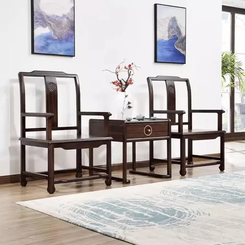 Miniatura 6 de Silla de oficina Silla de libro de madera maciza retro china Silla de té Zen Silla de madera Reposabrazos Silla de oficina Silla de oficina Silla