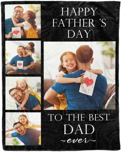 Miniatura 31 de D-Story Mantas para papá, manta de regalo personalizada de hija, manta para el Día del Padre, regalos para papá de parte de la hija, manta con fotos