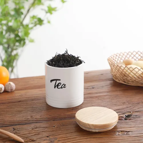 Miniatura 5 de LEETOYI Contenedores de almacenamiento de alimentos de porcelana con tapa, diseño de tamaño pequeño y ahorra espacio, 4.5 pulgadas, color blanco, té