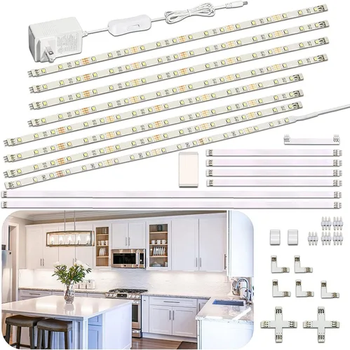 WOBANE Kit de luz LED para pantalla, juego de barra de tira LED de 8 x 12 pulgadas, iluminación de gabinete para escaparate, estantería, encimera de
