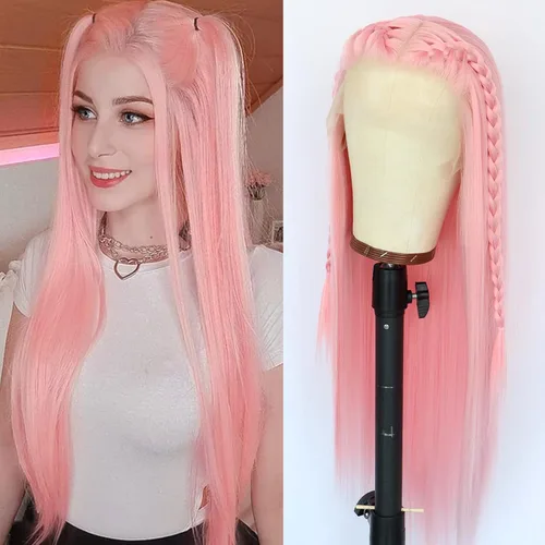 Miniatura 14 de Pelucas de encaje frontal de 13 x 6 pulgadas, pelucas de cabello negro natural, pelucas de encaje frontal sin pegamento, pelucas de encaje frontal