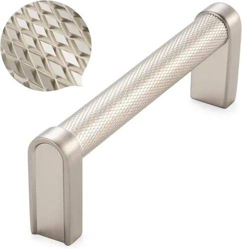 Miniatura 30 de Koofizo - Paquete de 10 tiradores de gabinete estriados para armario, manija negra para muebles (1.1 pulgadas/28 mm), herrajes sólidos K22