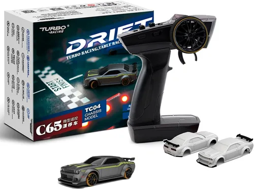 Miniatura 11 de FLYCOLOR Turbo Racing 1:76 C82 RC Truck Car Full Proporciontional RC Mini Sports Car Control remoto para adultos Regalo (negro)
