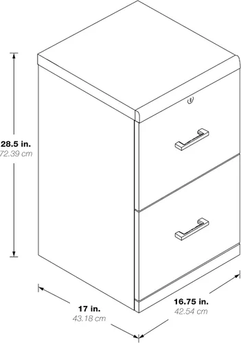 Miniatura 3 de OSP Home Furnishings Alpine Archivador de 2 cajones con cajón superior de bloqueo y sistema de fijación de bloqueo, vertical, natural