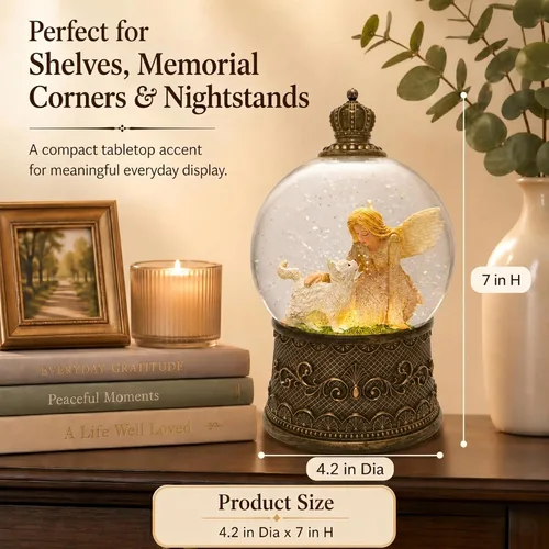 Miniatura 3 de Regalos conmemorativos para gatos por pérdida de condolencias, globo de nieve con purpurina giratoria automática y temporizador de 6 horas