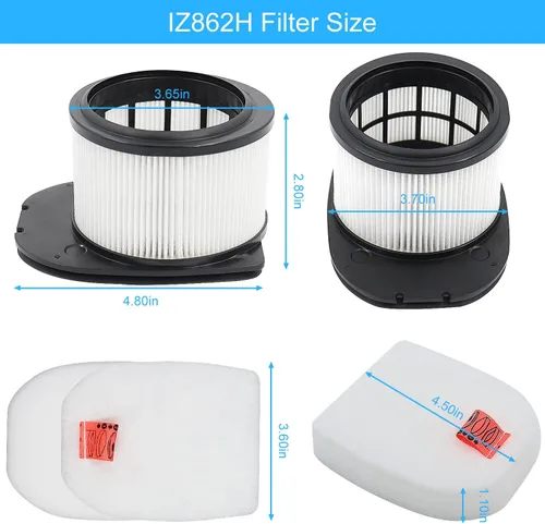 Miniatura 3 de Paquete de 6 filtros de repuesto para aspiradora inalámbrica Shark IZ862H Stratos, compatible con aspiradora vertical Shark IZ862H, incluye 2