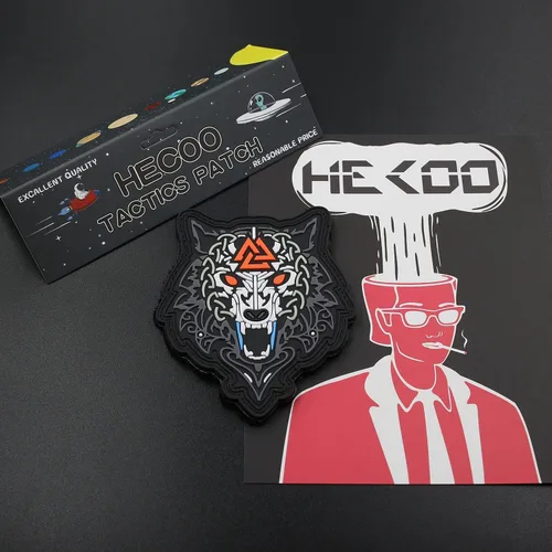Miniatura 5 de Parche de PVC con insignia de moral de lobo vikingo de Odin Valknut