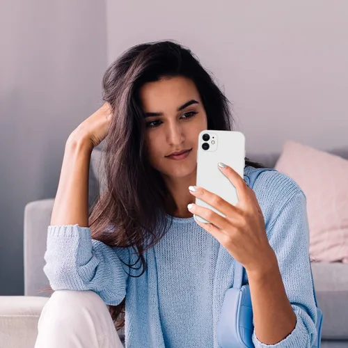 Miniatura 7 de Cordking Funda para iPhone 11, silicona [bordes cuadrados] y [protección de cámara] Funda mejorada para teléfono con forro de microfibra suave Blanco