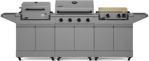 Miniatura 26 de Tytus Anaheim 4-Burner Gas Grill with Prep Cart and Charcoal Grill + Cover, Light, Griddle Insert - Modular Outdoor Kitchen, Quick Assembly, Outdoor