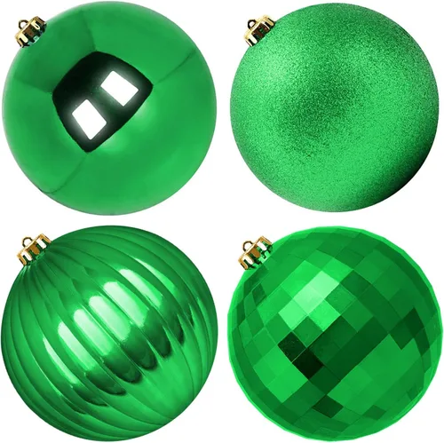 Miniatura 11 de Benjia Adornos de Navidad para Exteriores de Tamaño Extra Grande, Bolas de Plástico Gigantes y Grandes que no se Rompen para Colgar en Césped, Rojo
