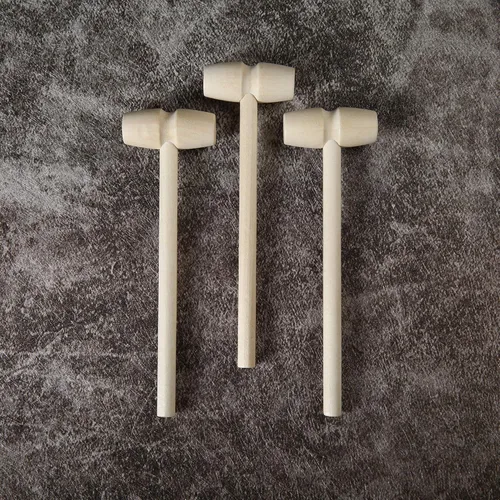 Miniatura 5 de 50 mini martillos de madera para chocolate rompible a granel, mazos de juguete de madera natural para niños