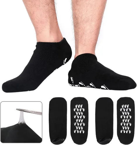 Codream Calcetines grandes de gel hidratante para hombre, tratamiento definitivo para piel seca agrietada y áspera en los pies, paquete de 2 pares,