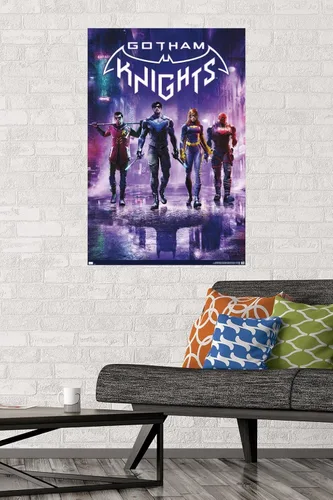Miniatura 2 de DC Comics - Póster de pared de videojuegos Gotham Knights de arte clave, 34 pulgadas de largo x 22.4 pulgadas de ancho, versión sin marco