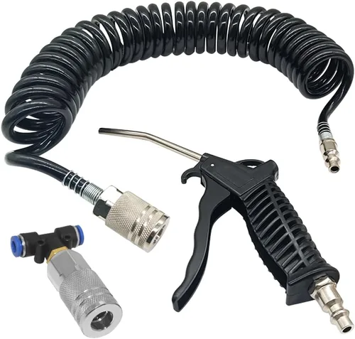 Miniatura 8 de Beduan Kit de pistola de aire con manguera neumática de poliuretano de 16 pies de largo, pistola de aire resistente para compresor de aire (azul)