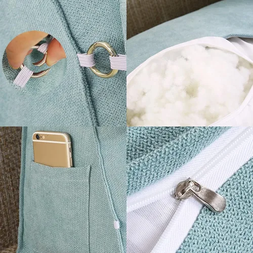 Miniatura 5 de Almohada triangular de cuña para cama, cojín de apoyo para respaldo de cabecero, almohada de lectura para espalda, cuello y pierna, almohada de Rosa