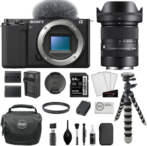 Miniatura 14 de Sony ZV-E10 Cámara sin espejo con lente de 0.630-1.969 in Paquete negro con tarjeta de memoria de 64 GB, filtro UV, flexípode de 8 pulgadas