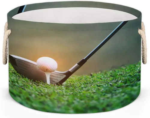 Miniatura 10 de Cesta de almacenamiento redonda grande de béisbol, canasta de almacenamiento circular plegable para béisbol, con asa para niños, manta de juguetes