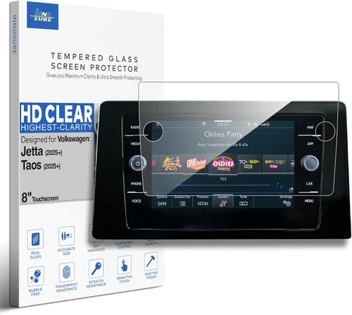 Miniatura 7 de Protector de pantalla de vidrio templado diseñado para Volkswagen Jetta & Jetta GLI Autobahn (2019-2024), Taos SE/SEL (2022-2024), pantalla táctil
