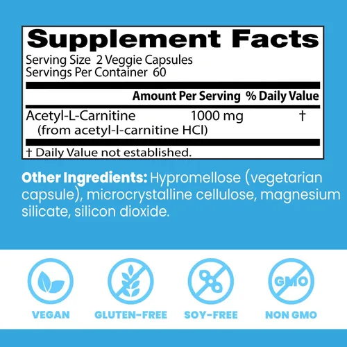 Miniatura 4 de Acetil L-carnitina con Sigma Tau Carnitina, cápsulas de 0,02 oz., DRB-00152, 1, 1