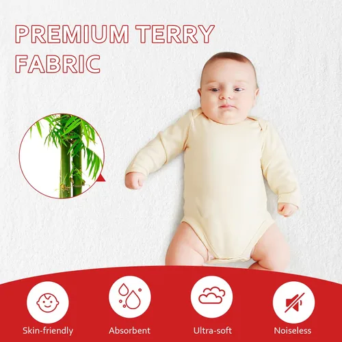 Miniatura 2 de Sábanas de moisés y protector de colchón de moisés impermeable 4 piezas, Terry de viscosa, ajuste universal para colchón ovalado, de reloj de arena