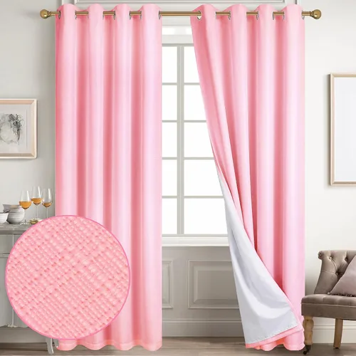 Miniatura 22 de Diraysid Cortinas 100% opacas de lino beige para dormitorio, con ojales, aislamiento térmico, cortinas de oscurecimiento de habitación
